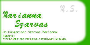 marianna szarvas business card